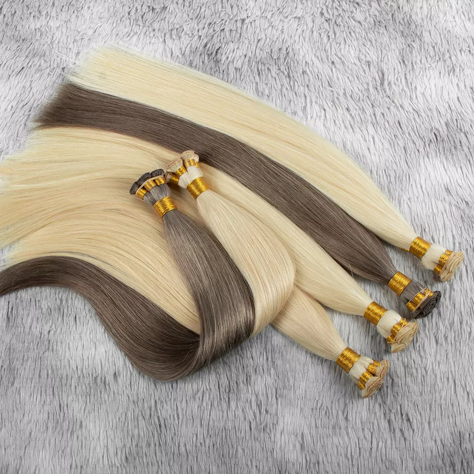 Factory Price Hand Tied Wefts Remy Human Hair Top Quality Hand Tied Weft Hair Extension